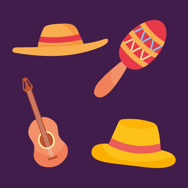 Conjunto de iconos de festa junina