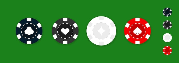 Conjunto de iconos de fichas de casino