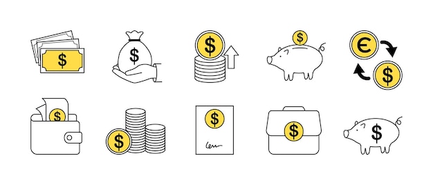 Conjunto de iconos financieros