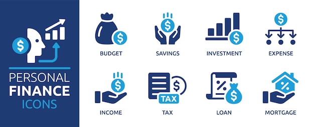 Conjunto de iconos de finanzas personales