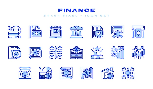 Conjunto de íconos de finanzas Símbolo de premium creativo universal plantilla de icono de signo vectorial