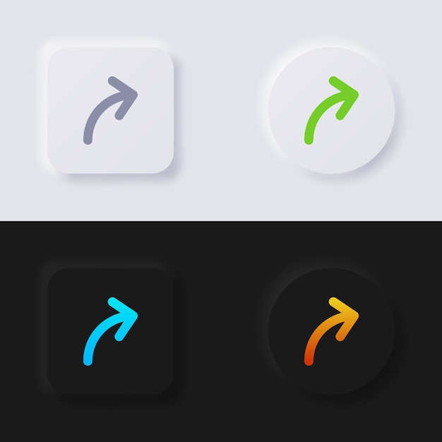 Conjunto de iconos de flecha botón de neumorfismo multicolor diseño de interfaz de usuario suave para la interfaz de usuario de la aplicación de diseño web y más vector de botón