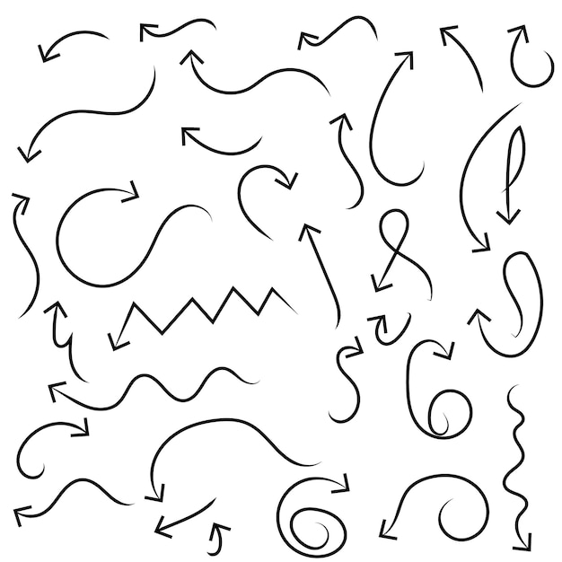 Conjunto de iconos de flecha Colección flechas diferentes signo vector negro flechas vector