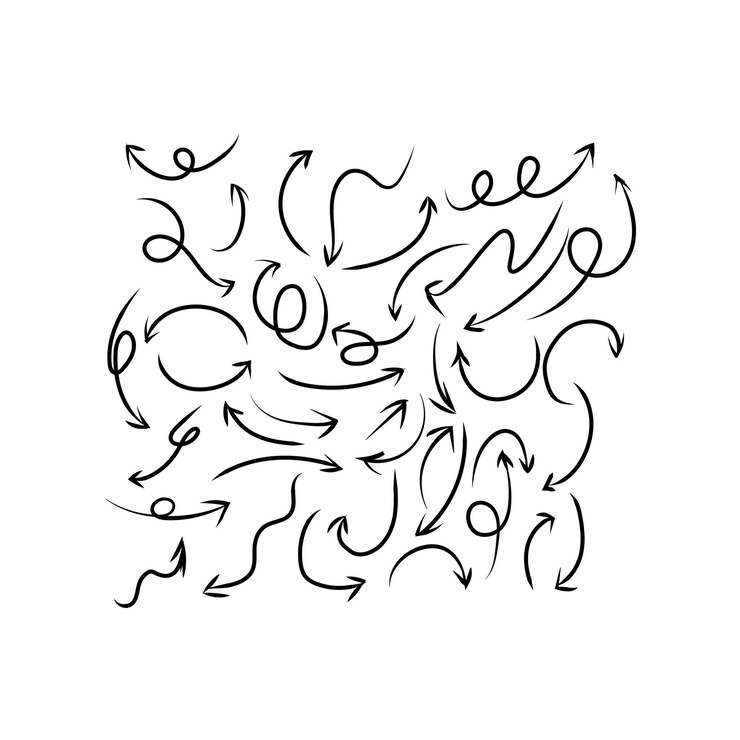 Vector conjunto de iconos de flecha de dibujo a mano de vector de icono de flecha