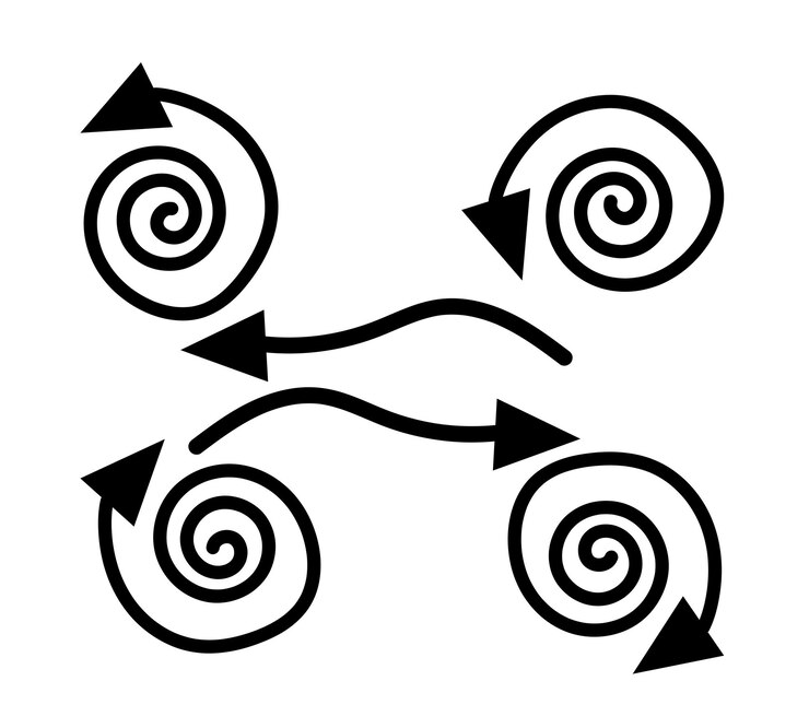 Vector conjunto de iconos de flecha flecha espiral símbolo ilustración vectorial