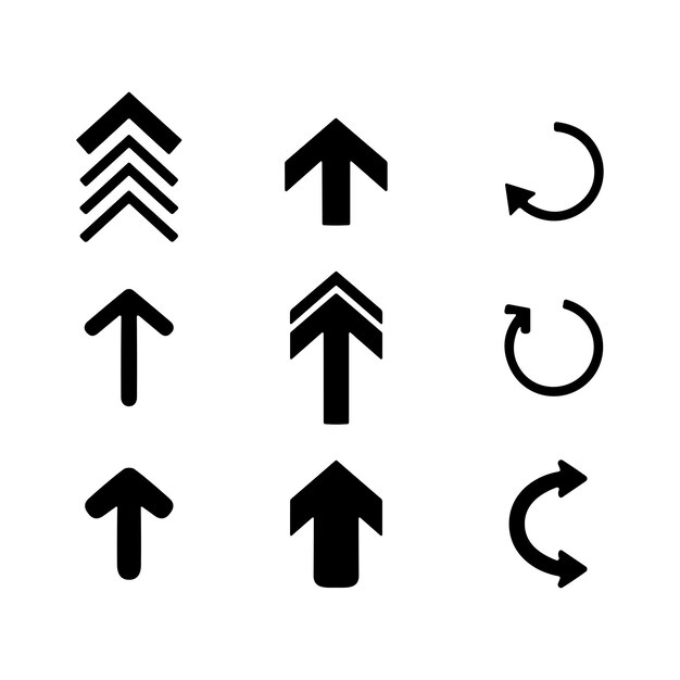 Conjunto de iconos de flecha Flechas simples modernas