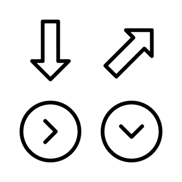 Conjunto de iconos de flecha Flechas simples modernas