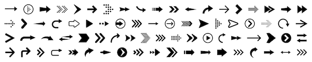 Conjunto de iconos de flecha Flechas simples modernas