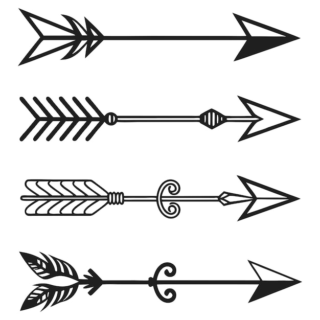 Conjunto de iconos de flecha Ilustración vectorial de flechas Colección de vectores de flecha Iconos de flechas negras Cursor