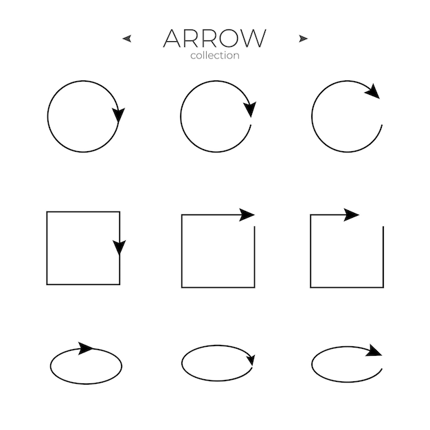 Conjunto de iconos de flecha de línea colección de iconos de línea símbolos vectoriales modernos