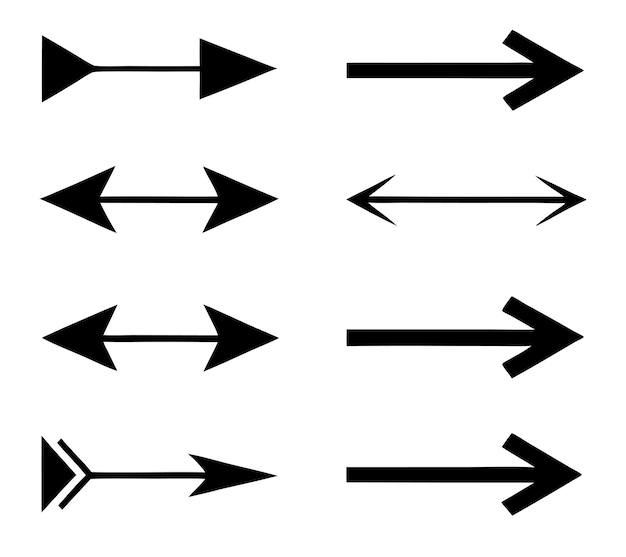 El conjunto de iconos de flecha negra Vector