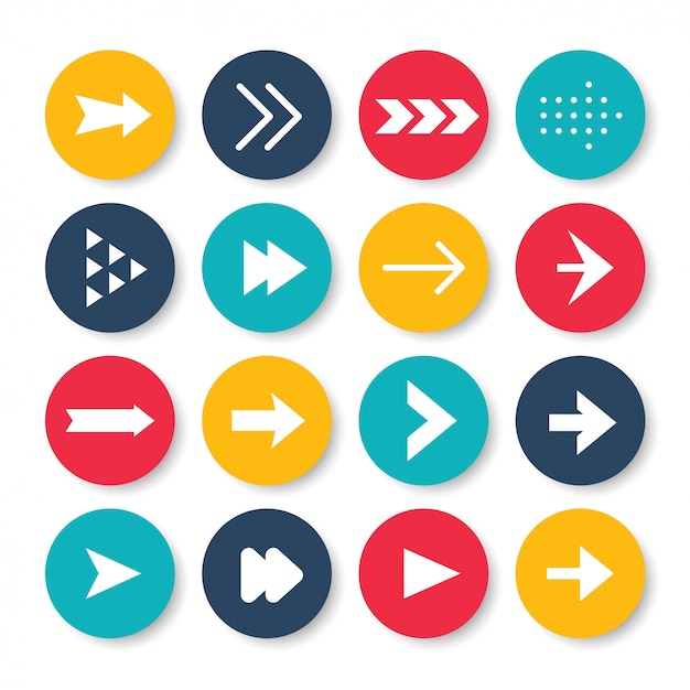 Vector conjunto de iconos de flechas.