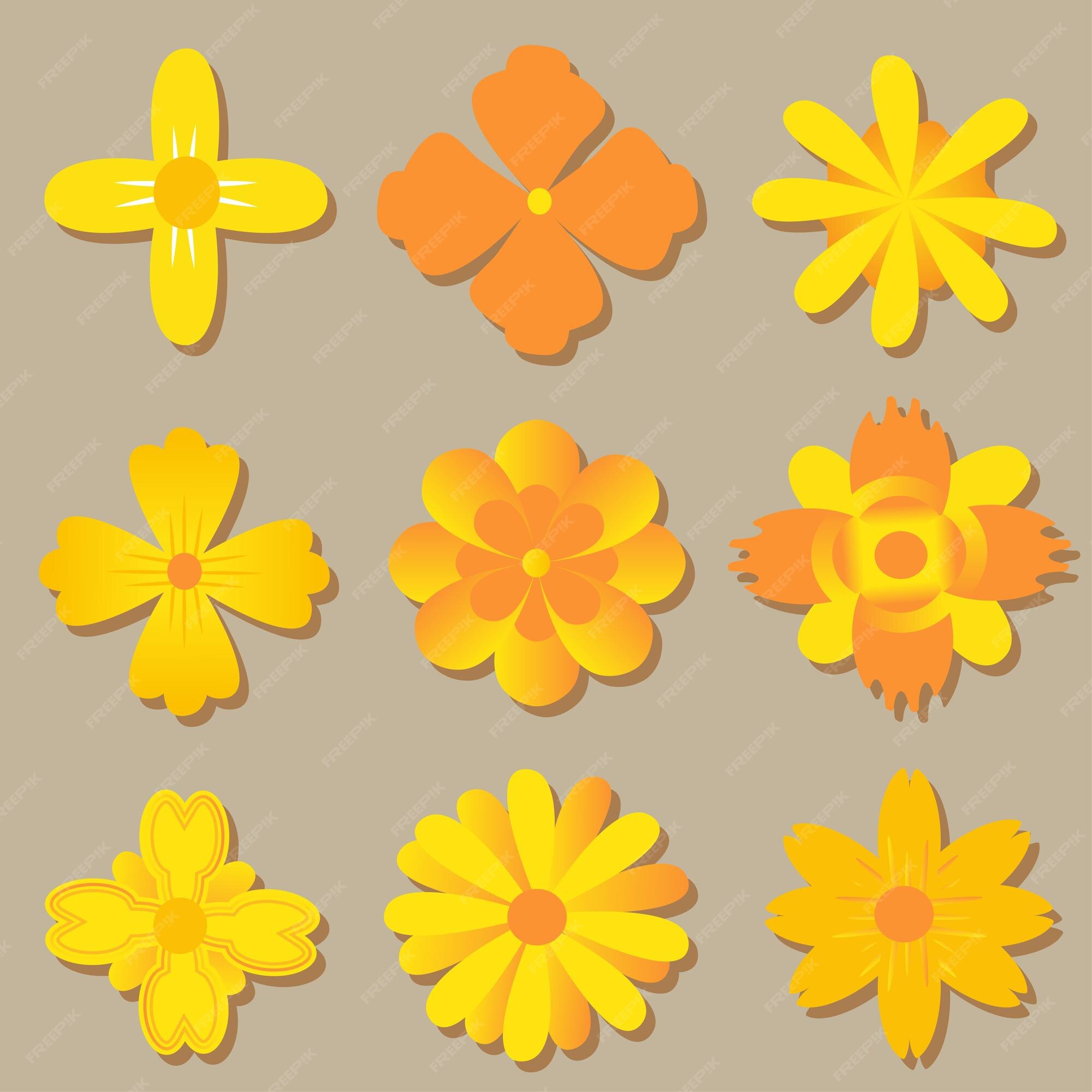 Conjunto de iconos de flor, flor de verano, diseño de vector de ilustración de  flores de primavera | Vector Premium