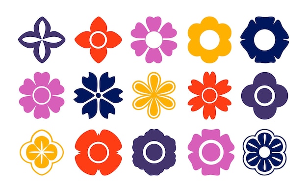 Conjunto de íconos florales