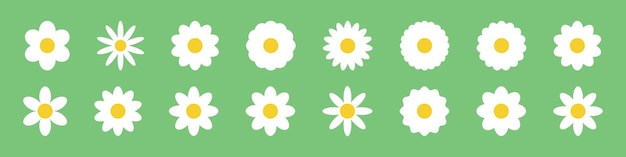 Conjunto de iconos de flores Colección de iconas de flores Estilo plano Ilustración vectorial xA