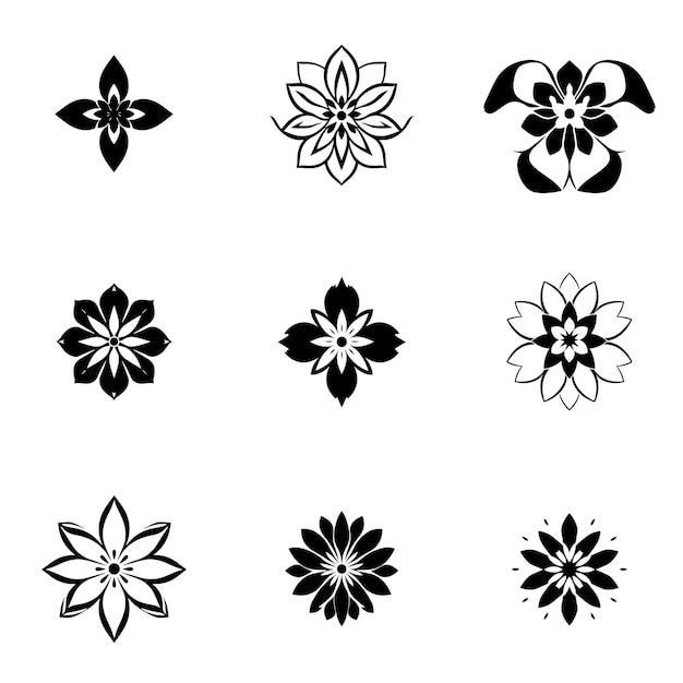 conjunto de iconos de flores
