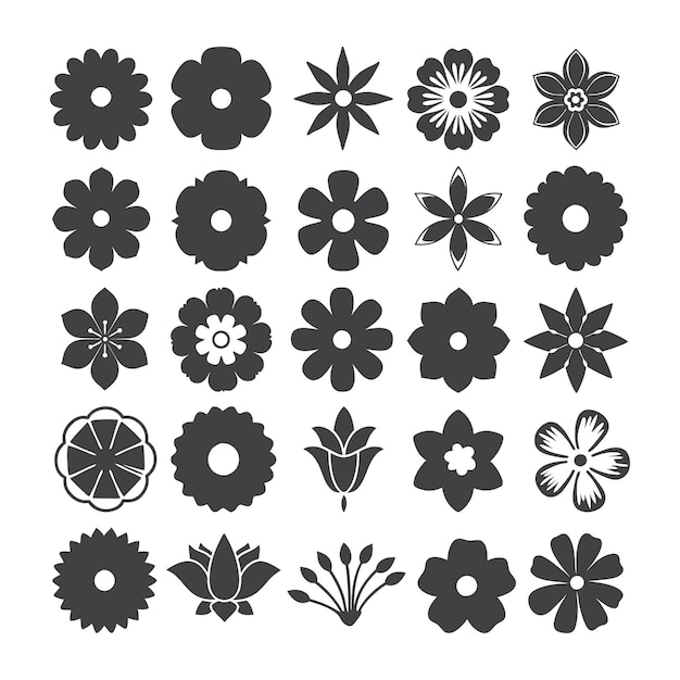 Conjunto de iconos de flores