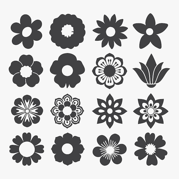 Conjunto de iconos de flores