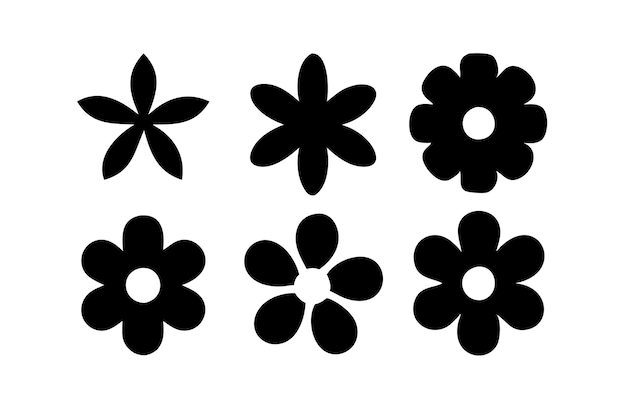 Conjunto de iconos de flores
