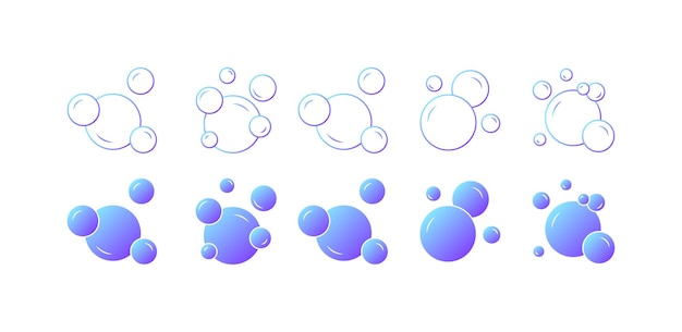 Conjunto de iconos de fondo de burbujas abstractas Fondo para botones Iconos vectoriales de estilo plano