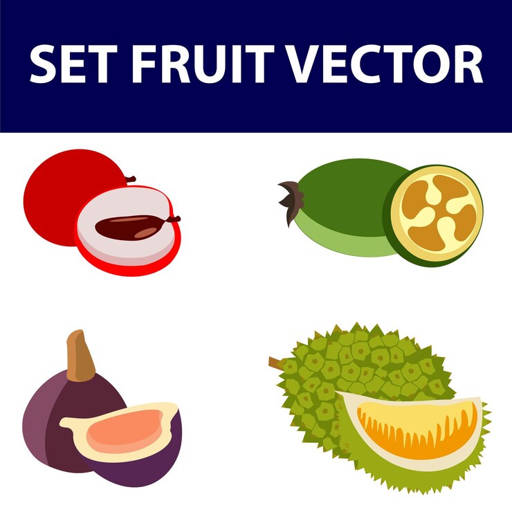 Vector conjunto de iconos de frutas colección de símbolos aislados de frutas de color vectorial