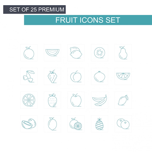 Conjunto de iconos de frutas