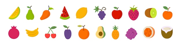 Conjunto de iconos de frutas