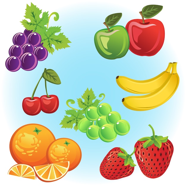 Conjunto de iconos de frutas