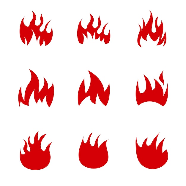 Conjunto de iconos de fuego