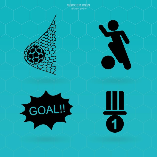 Conjunto de iconos de fútbol. signo y símbolo de fútbol abstracto. ilustración vectorial.