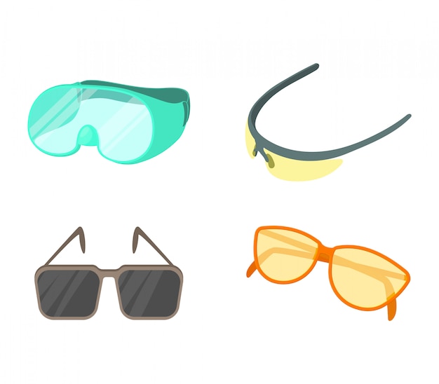 Conjunto de iconos de gafas de deporte