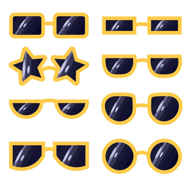 Vector conjunto de iconos de gafas de sol