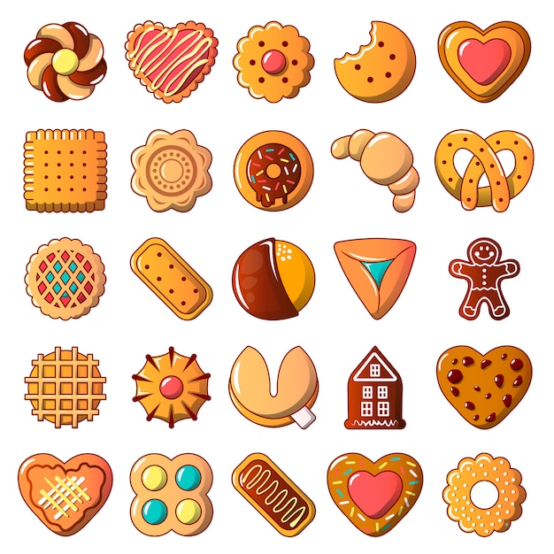 Vector conjunto de iconos de galletas galletas