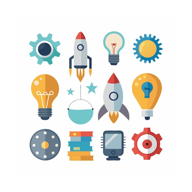 Conjunto de iconos de gestión de empresas u organizaciones