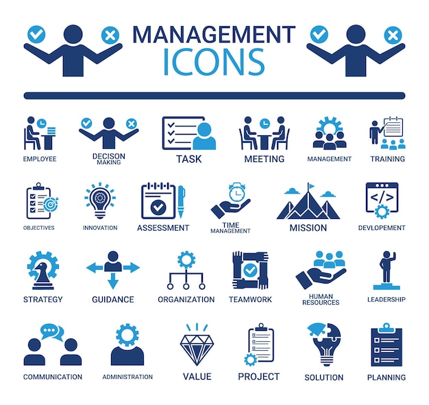 Conjunto de iconos de gestión