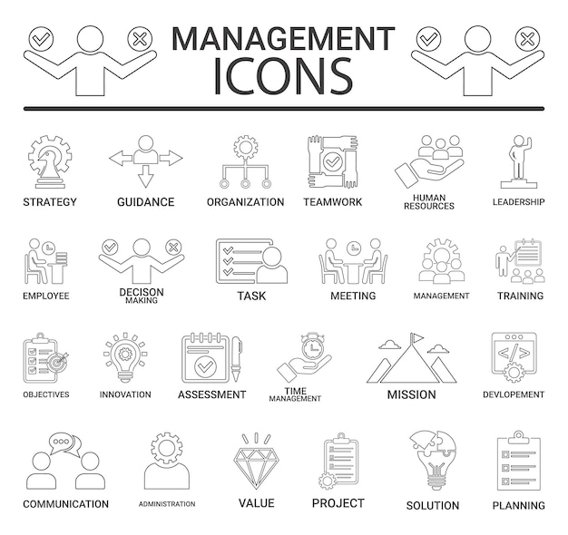 Conjunto de iconos de gestión