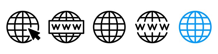 Vector conjunto de iconos de globo signo de internet ilustración vectorial