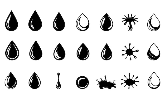 Conjunto de iconos de gotas de agua