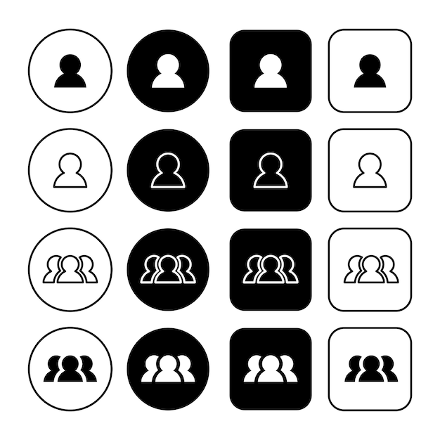 Conjunto de íconos de grupo de personas Trabajo en equipo Conjun to de grupos de personas Colección de silueta de perfil xD