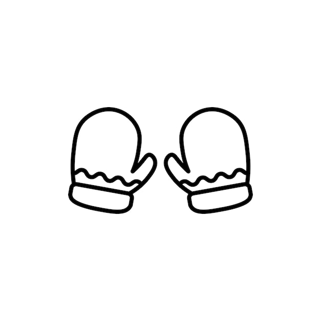 Conjunto de iconos de guantes Accesorio esencial para el calor en climas fríos Símbolo vectorial en un estilo de relleno y delineado en negro Protección y comodidad durante el invierno