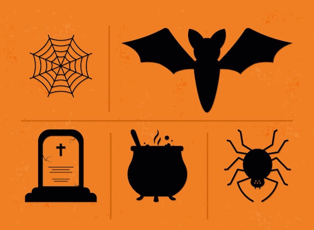 Vector conjunto de iconos de halloween