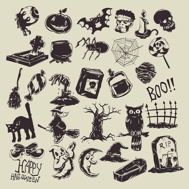 conjunto de iconos de halloween