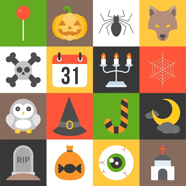 Conjunto de iconos de halloween