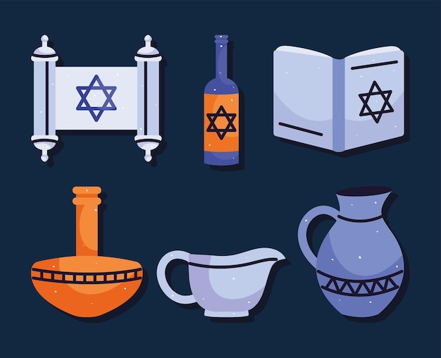 Conjunto de iconos de Hanukkah