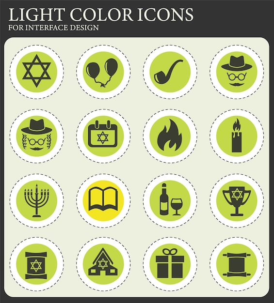 Conjunto de iconos de Hanukkah