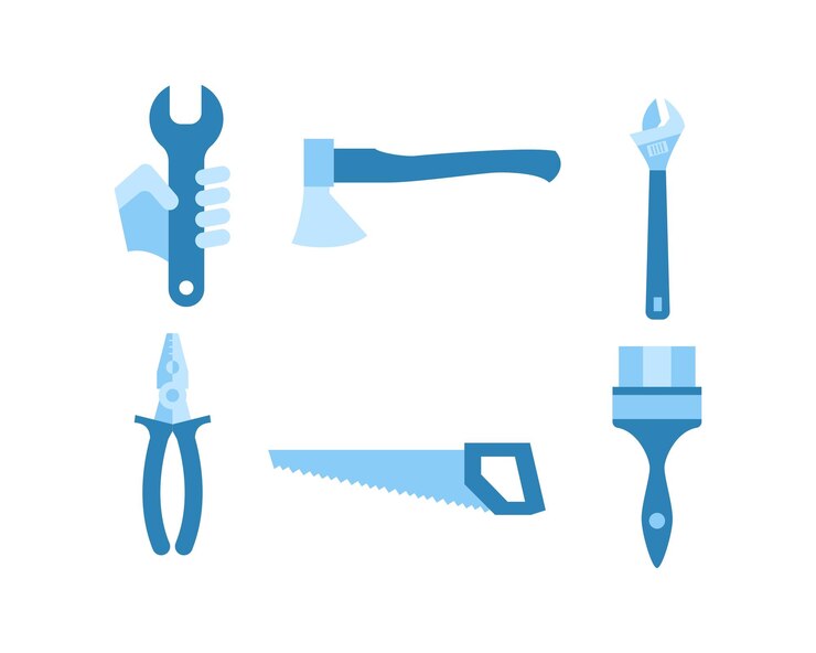 Vector conjunto de iconos de herramientas de construcción ilustración vectorial en estilo de diseño plano