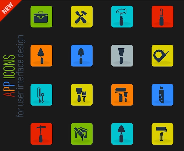 Conjunto de iconos de herramientas de trabajo