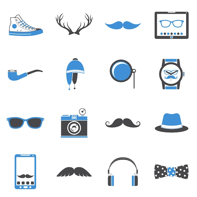 Conjunto de iconos de hipster