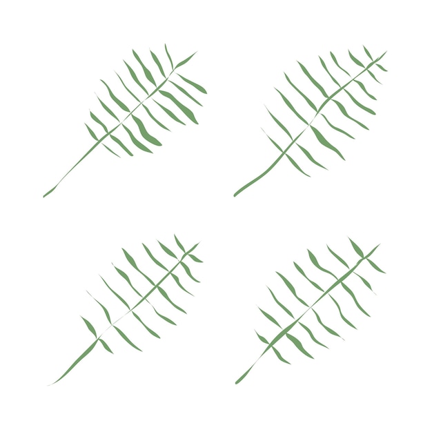 Conjunto de iconos de hojas orgánicas verdes ilustración vectorial aislada