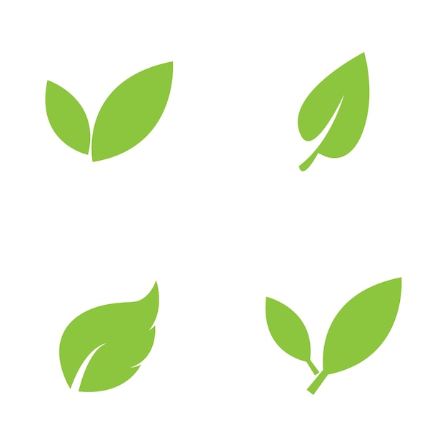 Conjunto de iconos de hojas verdes logogreen plantilla vectorial